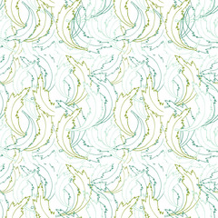 Pattern and background for organic, healthy and vegan food packaging - green labels and emblems for vegetarian products, shops and websites