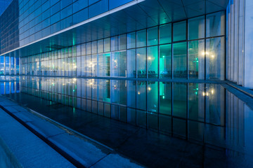 city empty plaza in financial district of China.