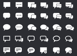 communication icons set, talk bubbles communication dialog