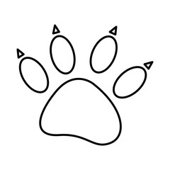 sketch silhouette dog footprint icon vector illustration