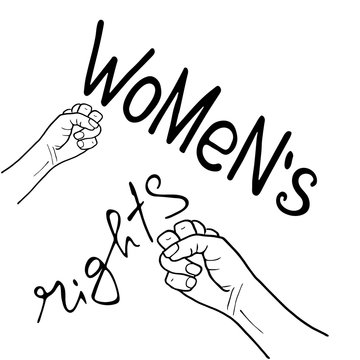  Women`s rights .  Feminism quote. Feminist saying. Brush lettering. Vector design.