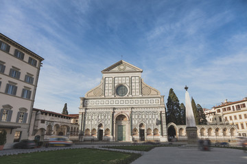 Obraz premium Santa Maria Novella church in Florence, Tuscany, Italy. Long exposure with blurred motion