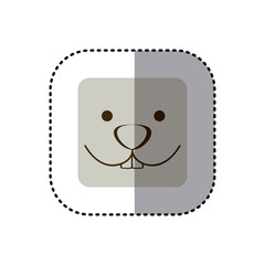 colorful face sticker of rabbit face in square frame vector illustration