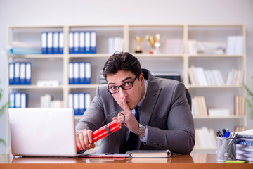 Fototapeta premium Angry aggressive businessman in the office