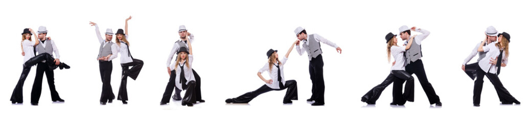 Obraz premium Pair of dancers dancing modern dances