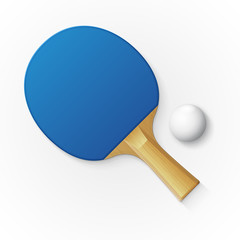Racket and ball for table tennis