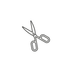Simle vector icon of a garden scissors. Line art illustration.
