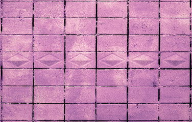 Old Tile Wall Texture Painted in Pink