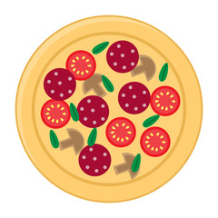 Pizza flat icons isolated on white background.