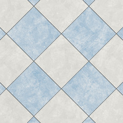 Close-up of blue and white ceramic glazed tile