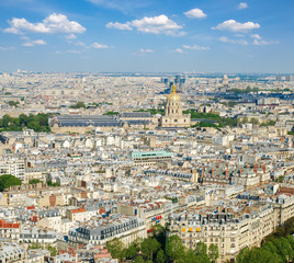 Fototapeta premium View from the Eiffel Tower of eastern part of Paris