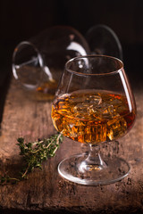 Glass of brandy or cognac 