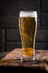 Glass of light beer