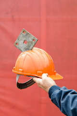 Helmet saved the life of a construction worker