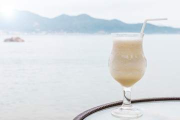 Pineapple juice on table