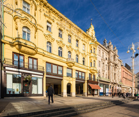 Fototapeta na wymiar Ban Jelacic square in Zagreb, Croatia.