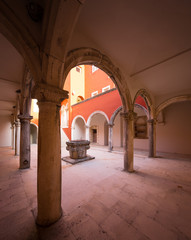 Atrium in Zadar. Typical inner ancient enclosed court in Zadar, Croatia.