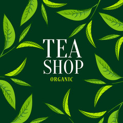 Organic tea frame emblem