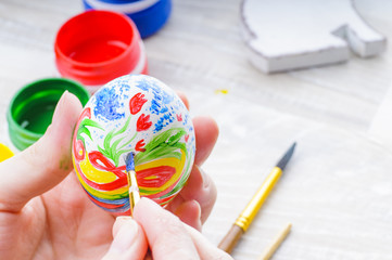 Colorful easter eggs. Coloring. Preparation of the Easter