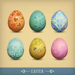 Set of Vintage Easter Eggs