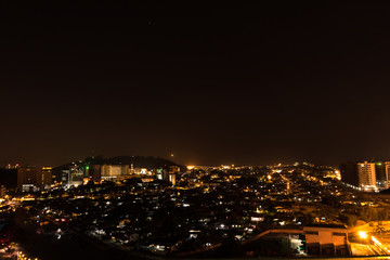 Fototapeta na wymiar Kota Kinabalu city at night, evening scene in Malaysia.