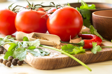 Ingredients for cooking sauce.