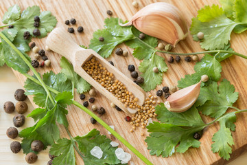 Cooking Additives. Parsley, garlic, pepper