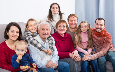 Fototapeta premium Family members making family photo