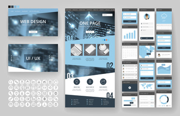 Website design template and interface elements