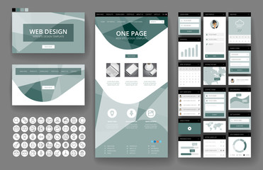 Website design template and interface elements
