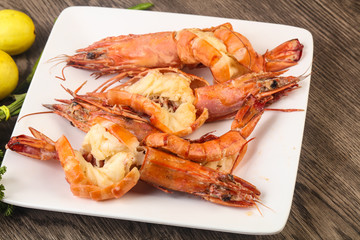 Grilled tiger prawn