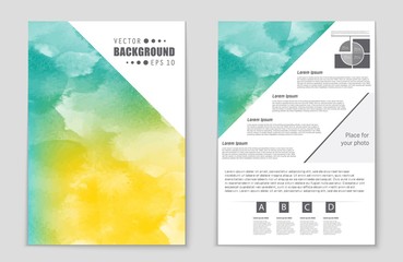 Naklejka na ściany i meble Abstract vector layout background set. For art template design, list, page, mockup brochure theme style, banner, idea, cover, booklet, print, flyer, book, blank, card, ad, sign, sheet,, a4.