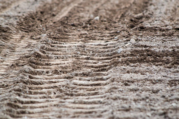 Tractor Tracks in a field