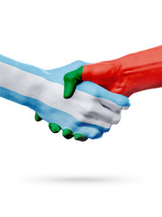 Flags Argentina, Portugal countries, partnership, national sports team