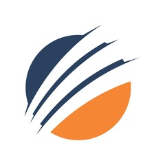 ABSTRACT BLUE ORANGE ACCOUNTING FINANCIAL MANAGEMENT LOGO DESIGN TEMPLATE