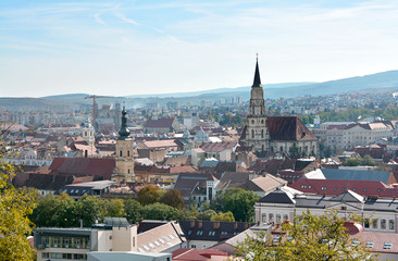 Fototapeta na wymiar Cluj Napoca view from Cetatuie on a autumn day