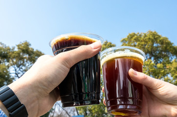ビールで乾杯