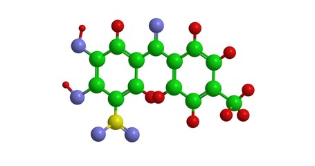 Molecular structure of Tolcapone, 3D rendering