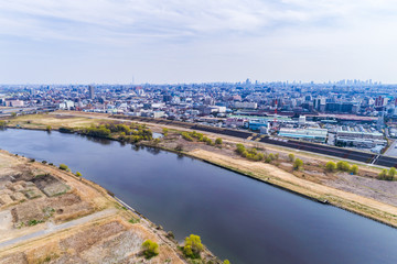 Fototapeta premium landscape of Japan seen from the sky