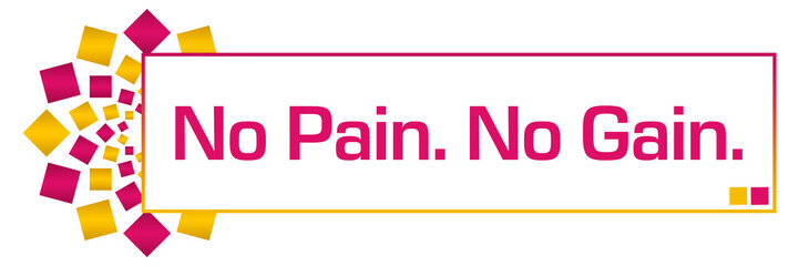 No Pain No Gain Pink Orange Circular Bar 