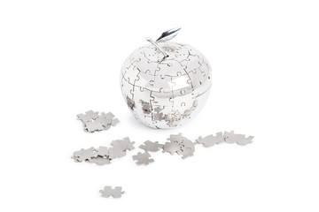 Puzzle Apple isolated on white