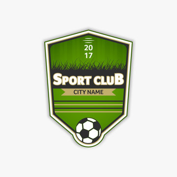 Green football vector logo. Soccer logotype.