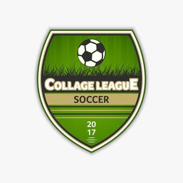 Green football vector logo. Soccer logotype.