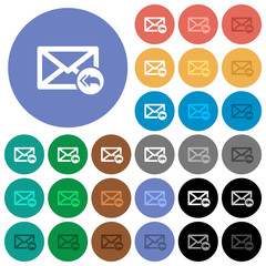 Mail reply to all recipient round flat multi colored icons