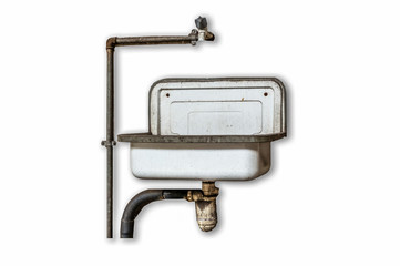 Emaille Waschbecken isoliert