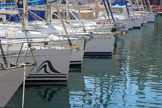 sailing boats in a harbor