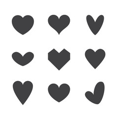 Set of heart icons