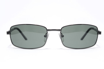 Rectangular Sunglasses in a thin metal frame on a white background