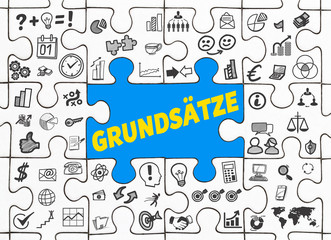 Grundsätze / Puzzle mit Symbole