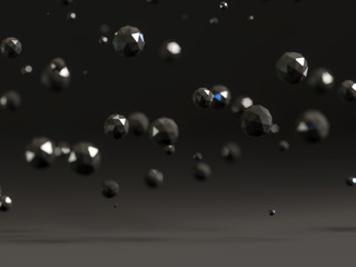 Abstract 3d rendering of chaotic low poly particles